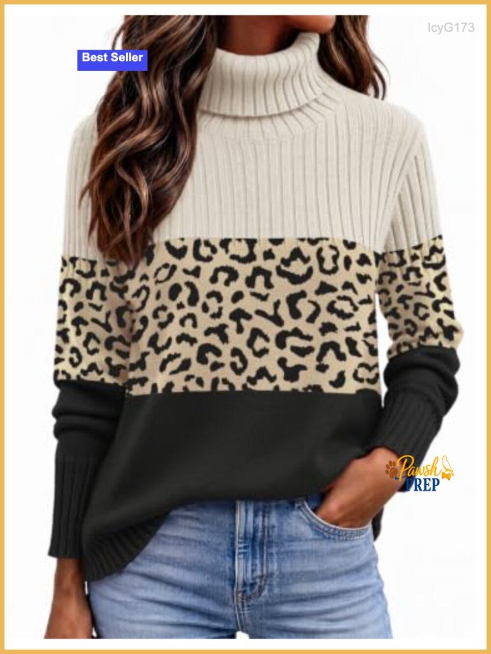 Ribbed Turtleneck Pullover Sweater Relaxed Fit Casual Knit Top